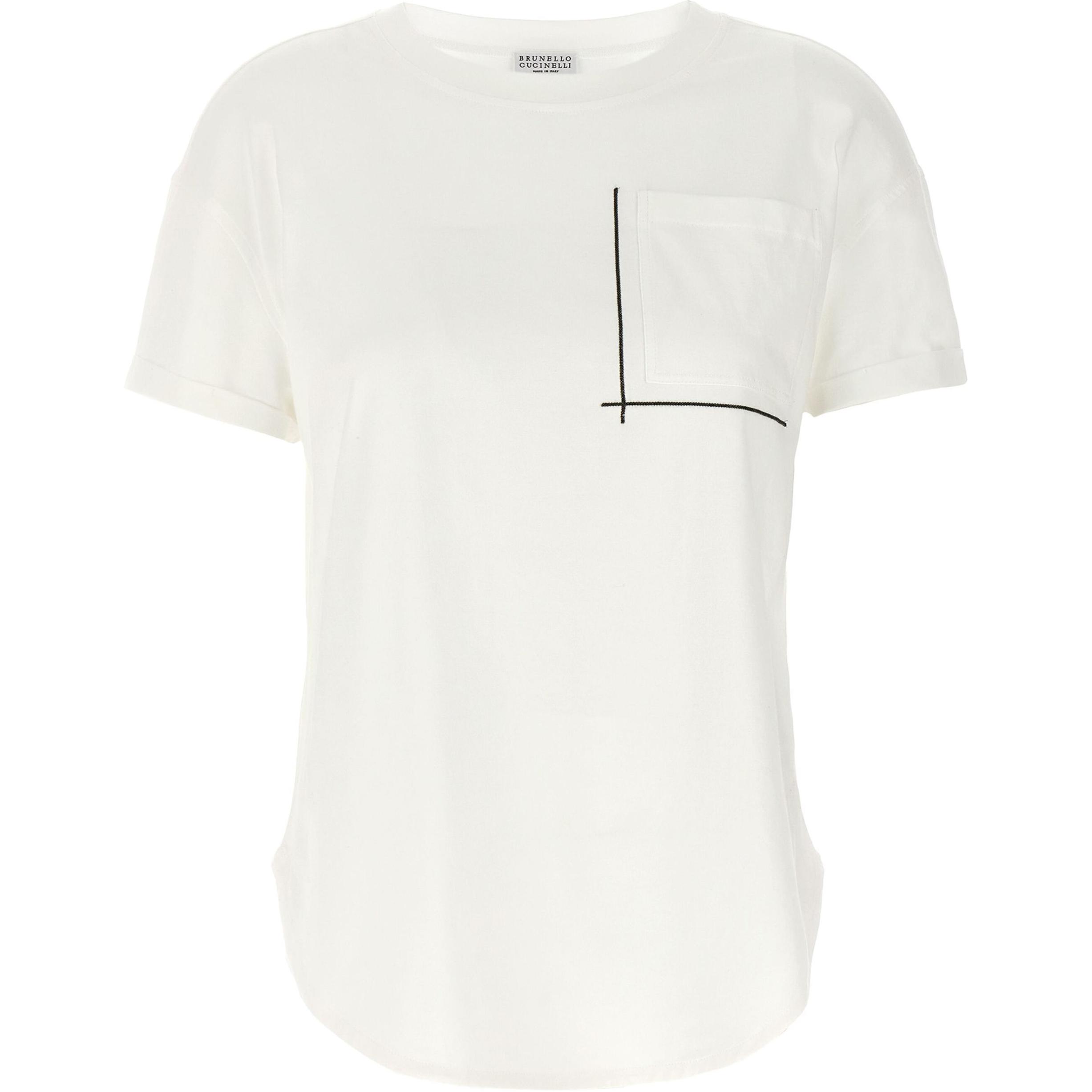 

Расшитая футболка с круглым вырезом Brunello Cucinelli, белый