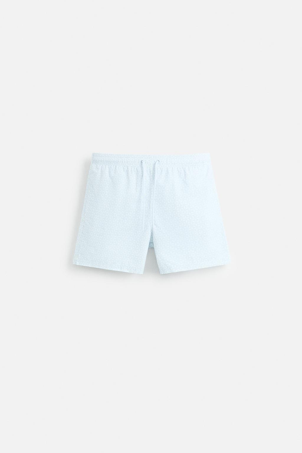 

Обычные плавки с принтом ZARA, небесно-синий