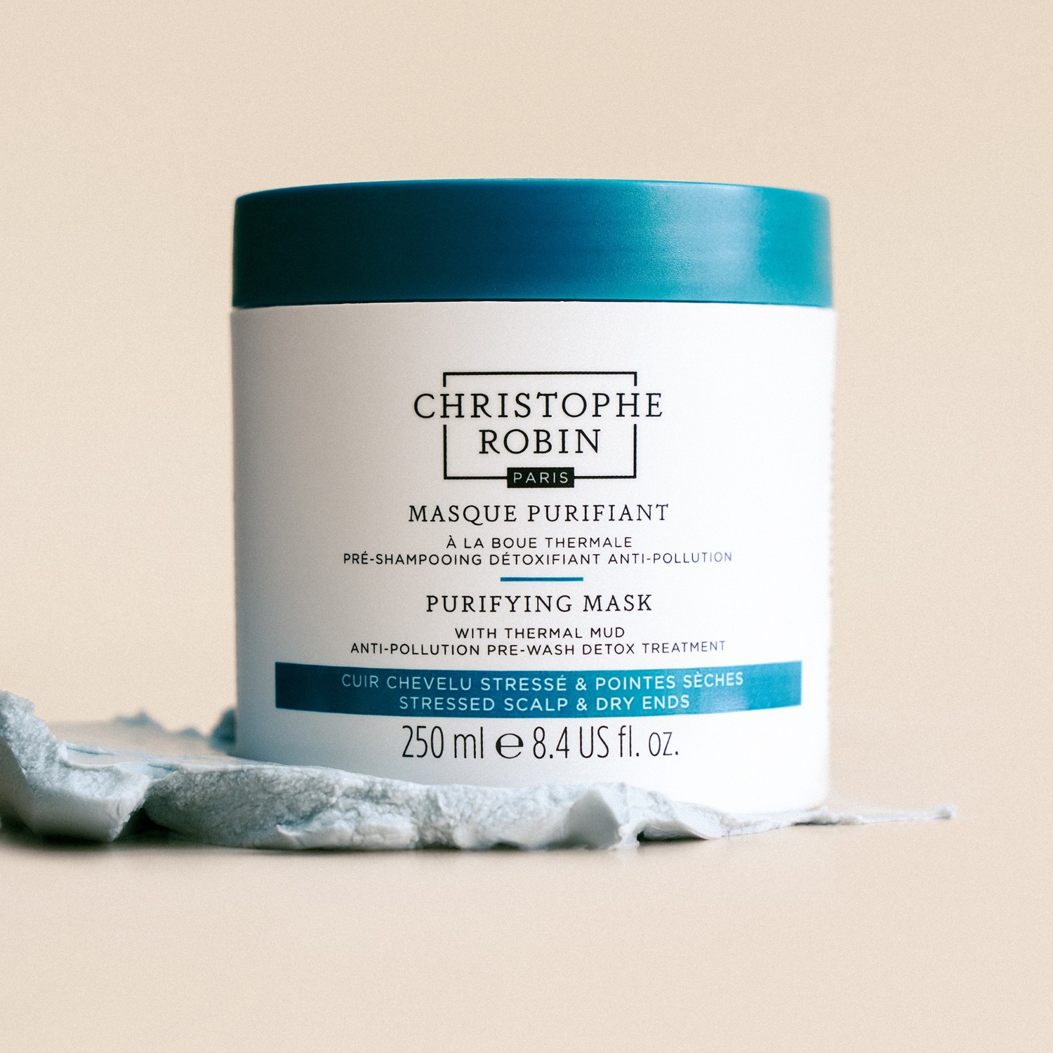 Маска для волос purifying mask with thermal mud Christophe Robin, объем 250 мл — фото 2