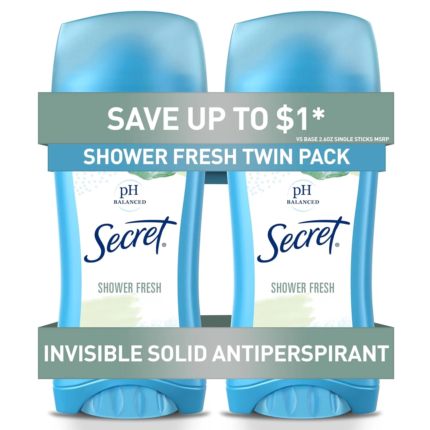 Женский твердый дезодорант-антиперспирант «Shower Fresh» 2.6 унции, 2 шт. от Secret Secret