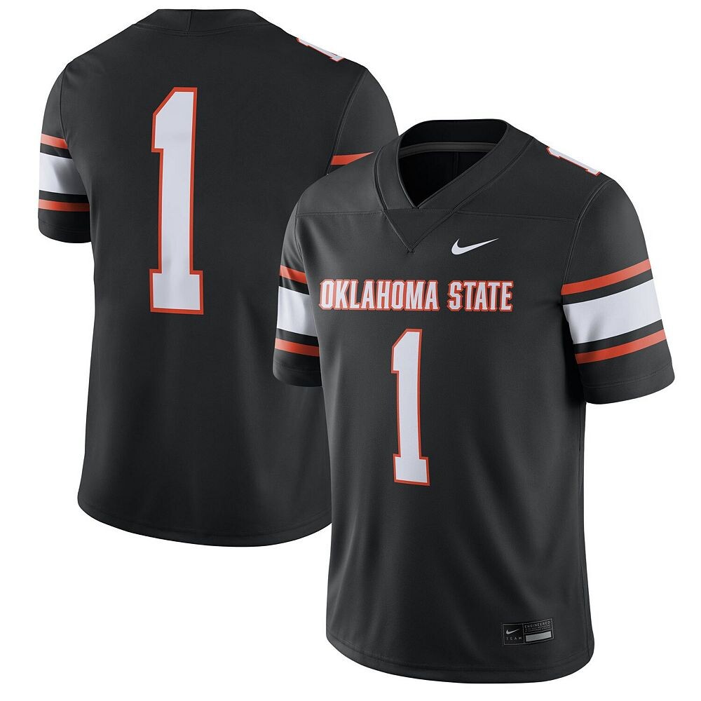 Мужская черная футболка Nike #1 Oklahoma State Cowboys Game, цвет Oks Black — фото 2
