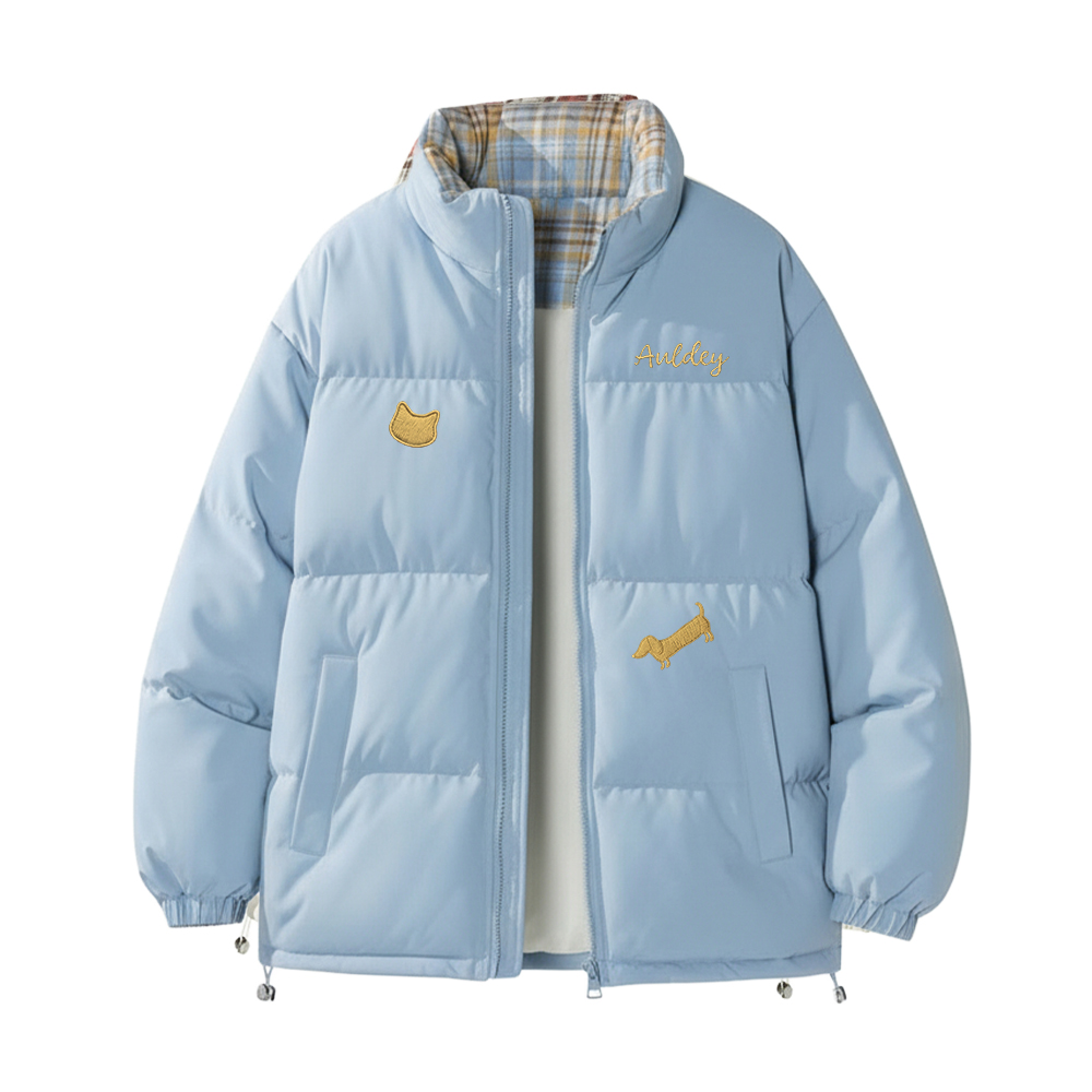 

Пуховик Unisex Stand Collar утепленный стеганый AULDEY, синий