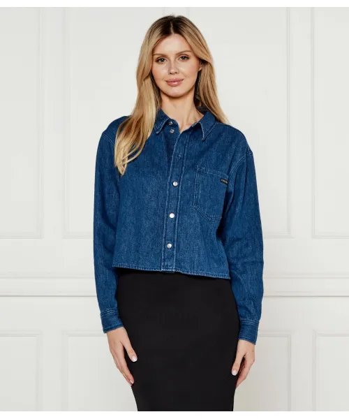 

Джинсовая рубашка Cropped fit Calvin Klein Jeans, синий