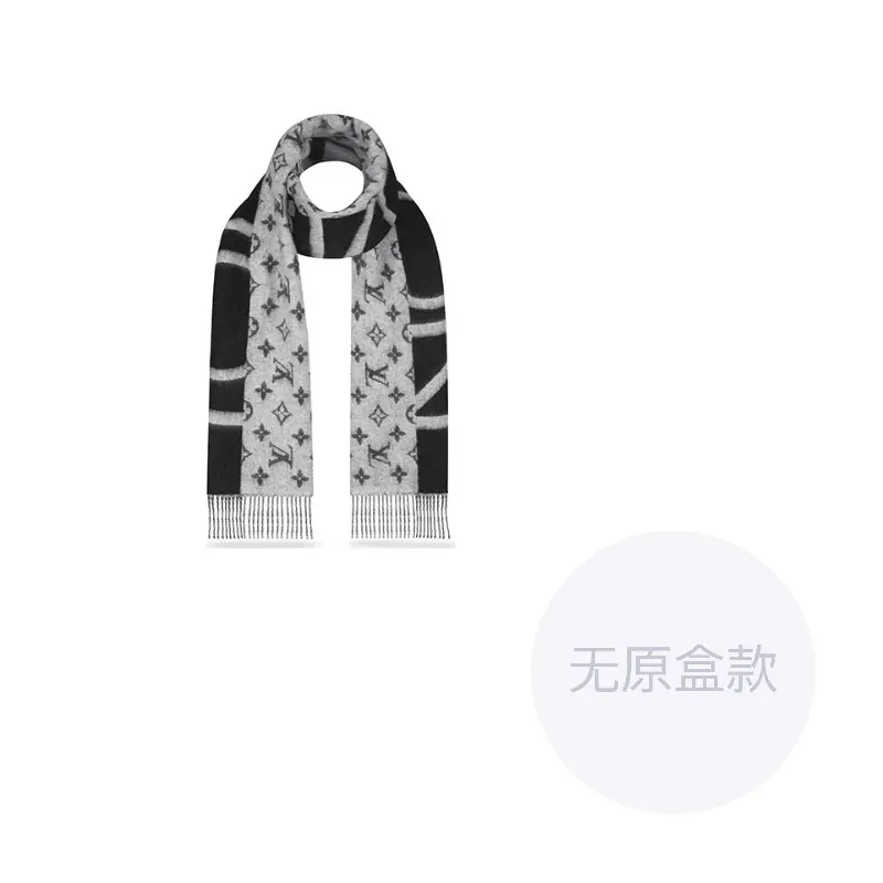 

LOUIS VUITTON Вязаный шарф, Black/Gray