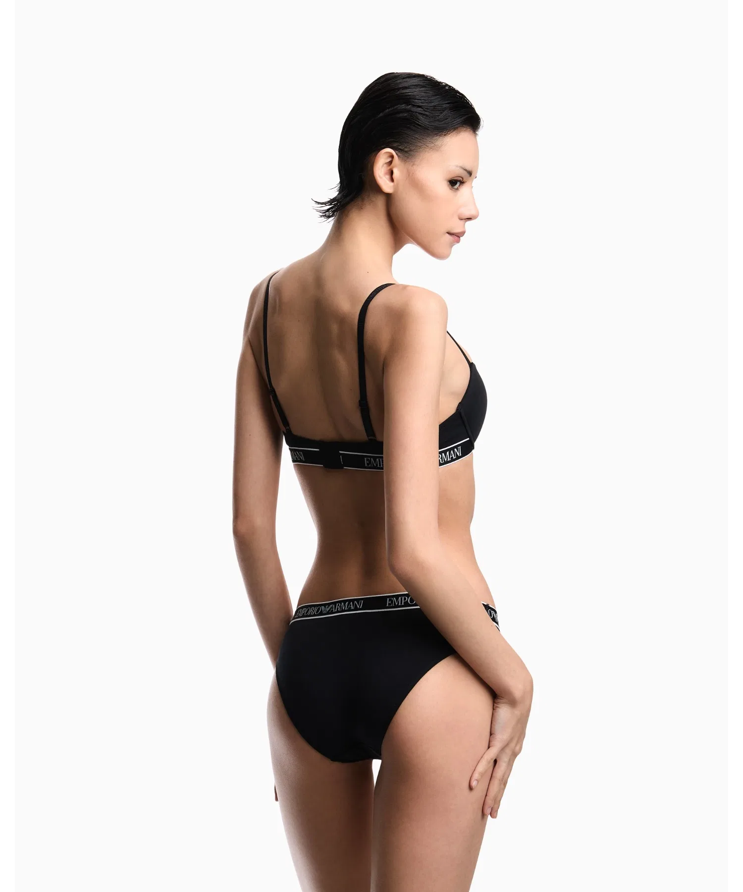 [Emporio Armani] Бюстгальтер ASV Iconic Push Up, органический трикотаж, подкладка с логотипом — фото 3
