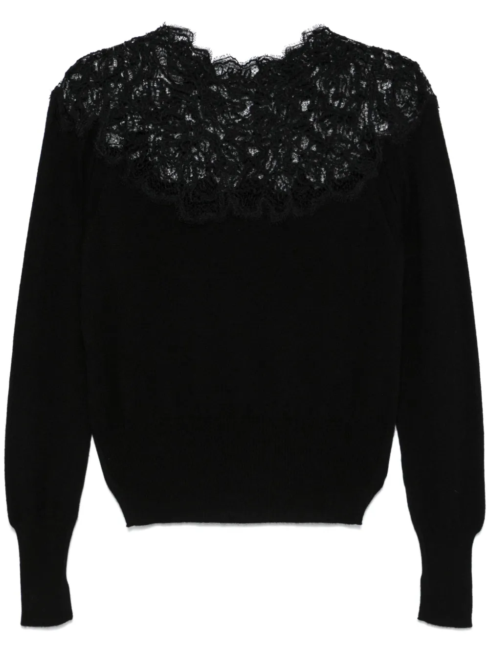 

Кашемировый свитер с кружевом Ermanno Scervino, черный