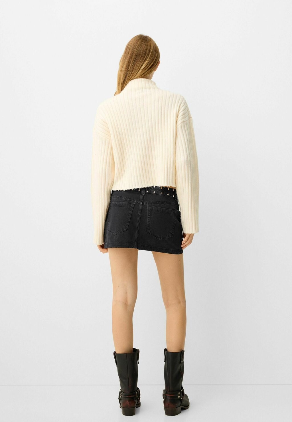 

Юбка из денима Bershka, черный