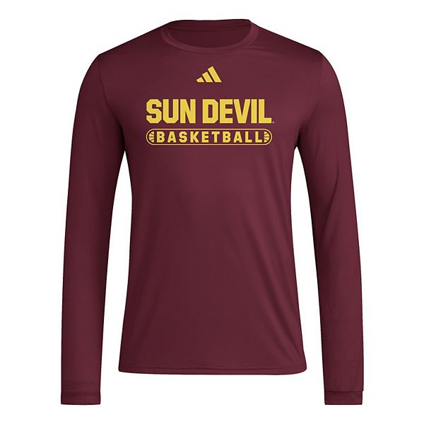 Мужская бордовая футболка с длинным рукавом Arizona State Sun Devils Adidas — фото 3