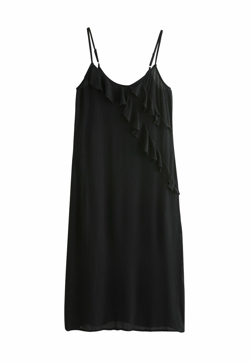 

Повседневное платье REGULAR FIT - RUFFLE MIDI SLIP Next, черный