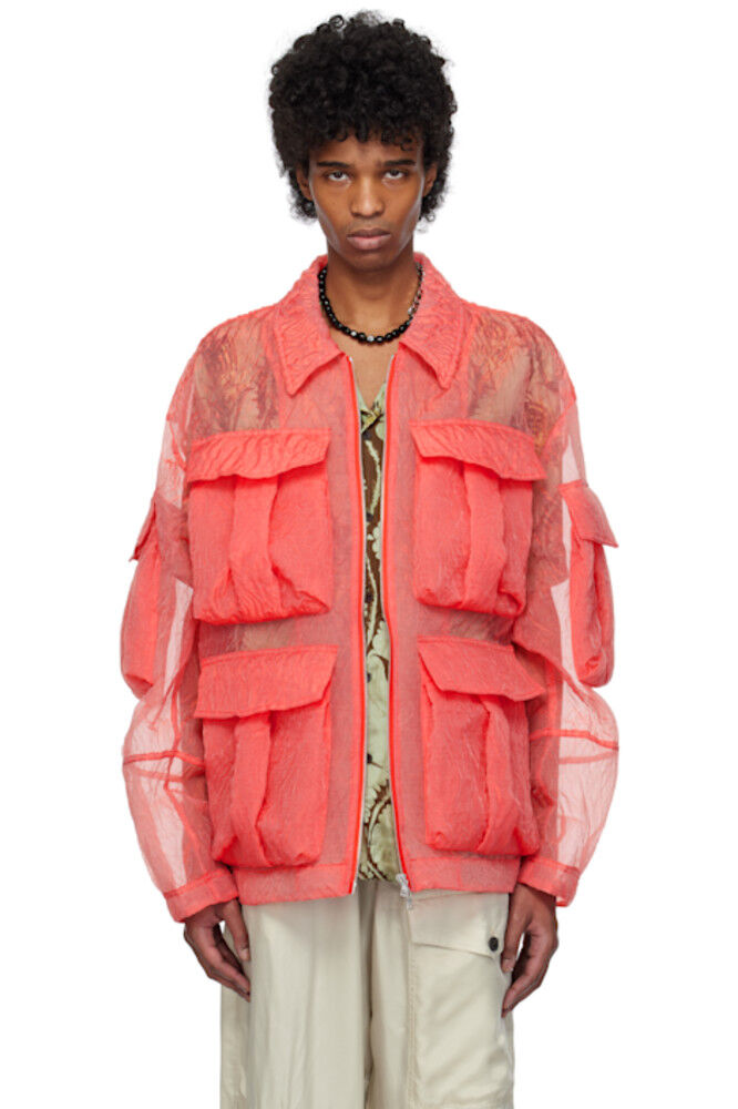 

Красная жатая куртка Dries Van Noten