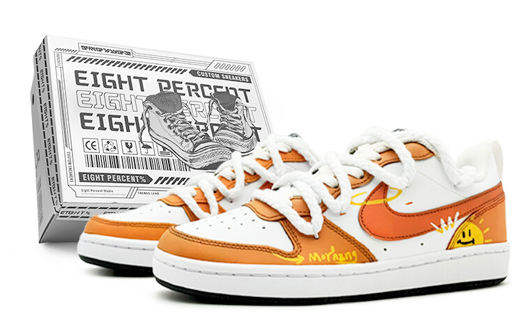 

Кроссовки Nike Court Borough Skateboarding Shoes Women's Low-top White/orange/yellow, цвет Orange