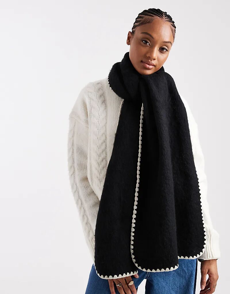 

Шарф New Look, выполненный методом обметывания, черного цвета