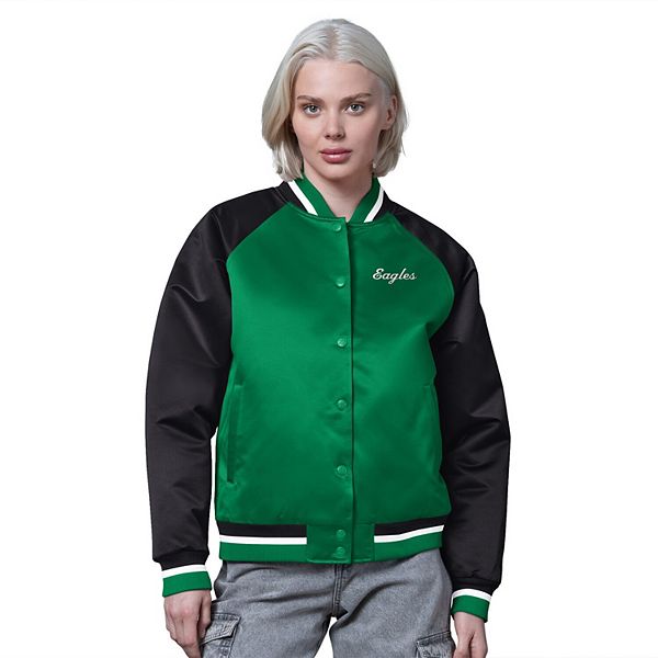 

Женская куртка-сатиновая бейсболка Philadelphia Eagles в винтажном стиле, цвет kelly green/black Starter