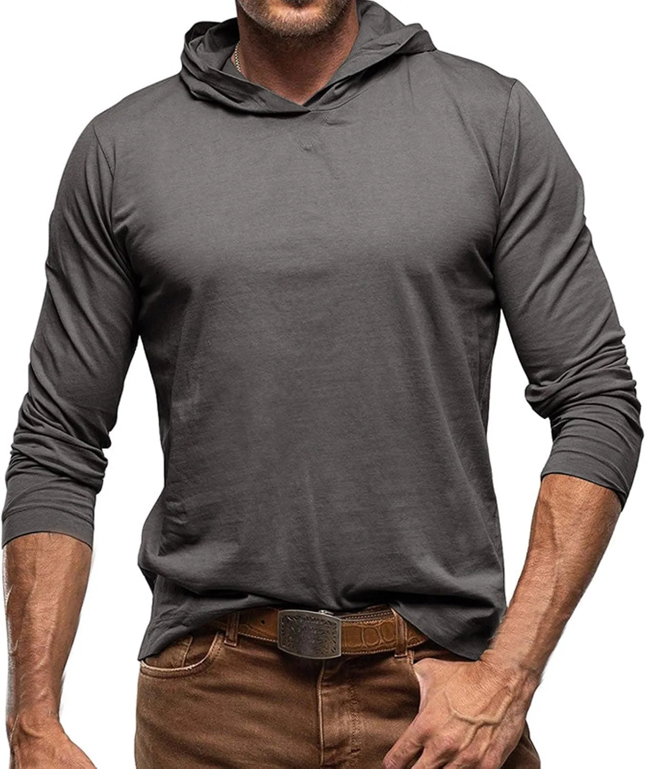 Мужская худи с длинным рукавом Casual Slim Fit — фото 2