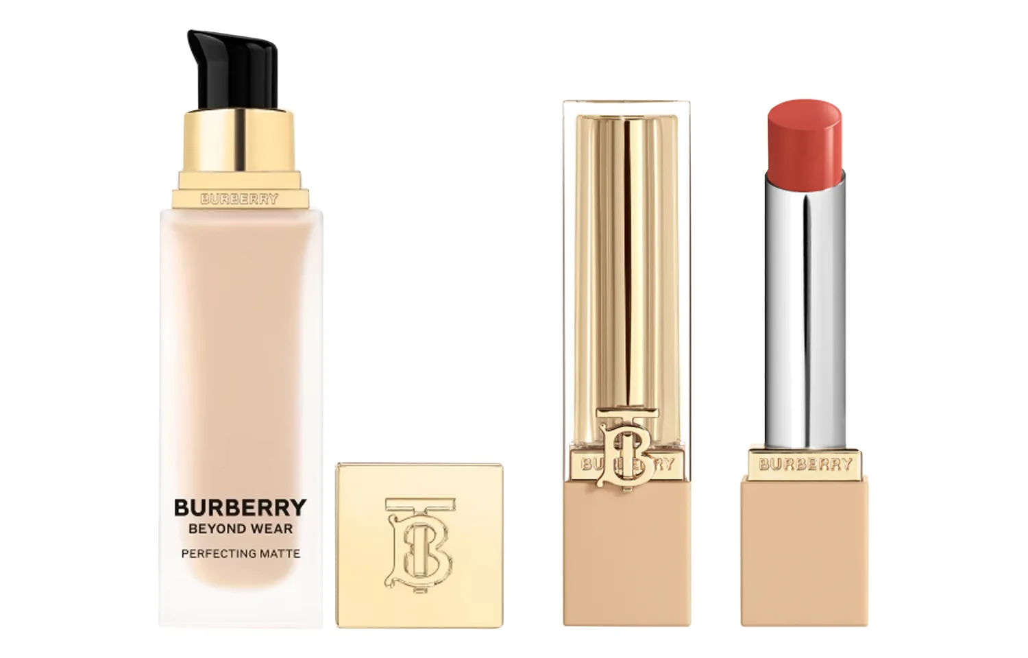 Burberry Набор косметики для женщин, Windbreaker Foundation Liquid #N30 30ml + British Miss Moisturizing Lipstick #606 Bare Rose 3g — фото 2
