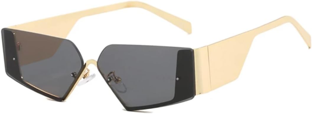 

Солнцезащитные очки с защитой от УФ-излучения UV400 | Оправа «кошачий глаз», широкие дужки, цветные линзы | Для женщин и мужчин, для занятий спортом на открытом воздухе и вождения DSVIGF, Gold-black