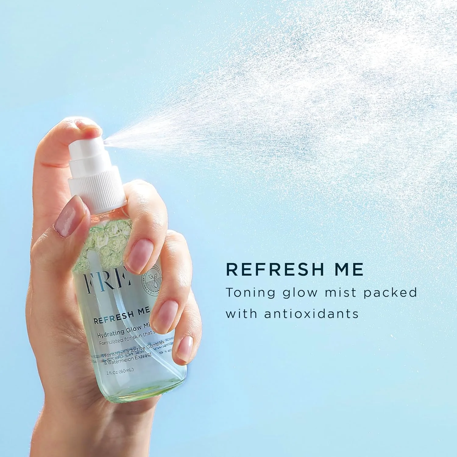FRE Skincare увлажняющий спрей для сияния, антивозрастной спрей для лица для кожи, которая потеет, с коллагеном и балансом pH, уменьшает морщины, Vegan & Cruelty-Free Fré, blue — фото 2