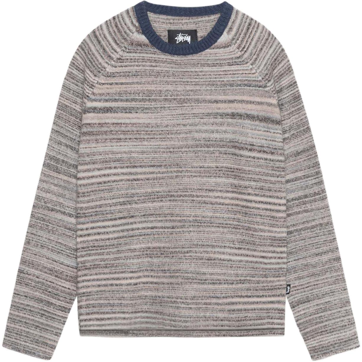 

Футболка Stussy с фактурной вязкой и контрастным воротником, серая