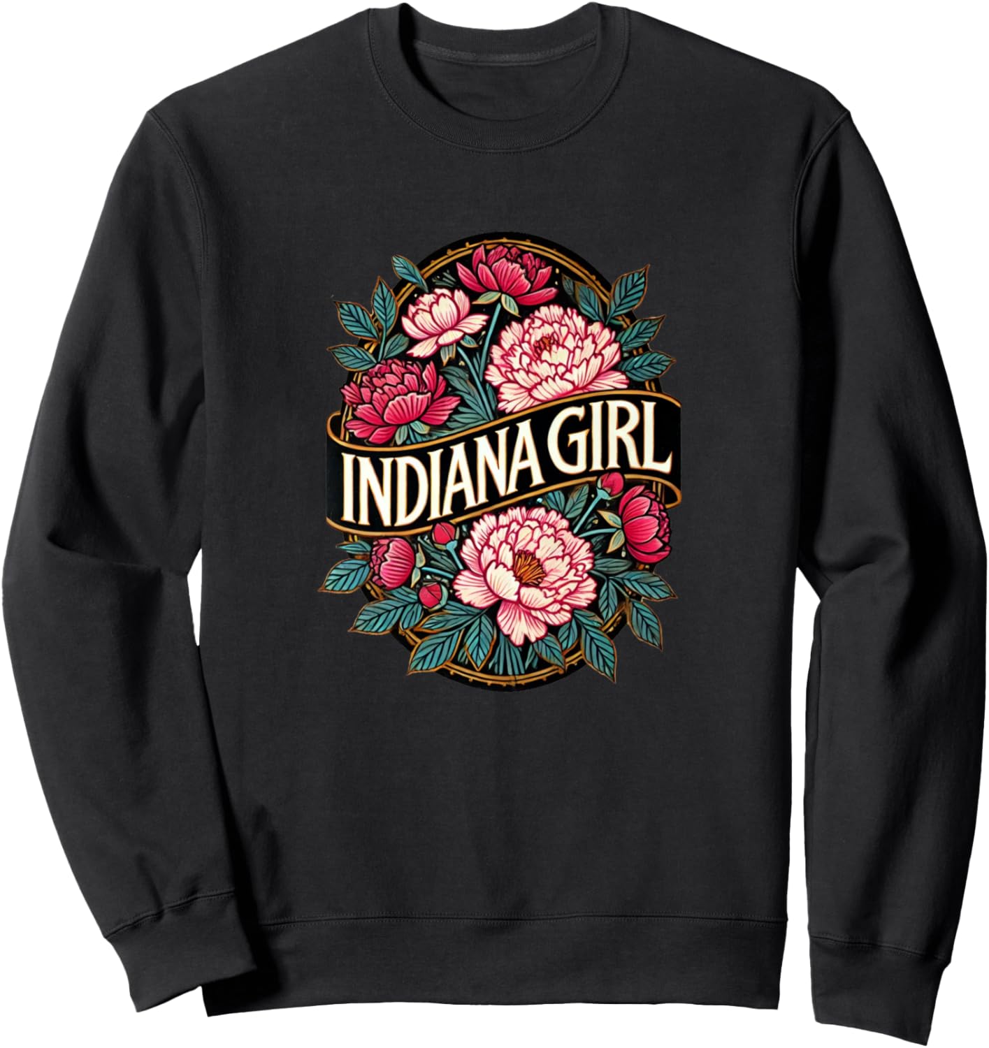 

Толстовка с изображением пиона и надписью «Я люблю Индиану» от Indiana Girl Retro Indiana Lover Snugg, черный