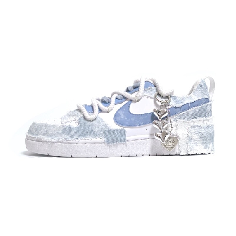 

Кроссовки Nike Court Borough Skateboarding Shoes Women's Low-top White/blue/cyan, синий