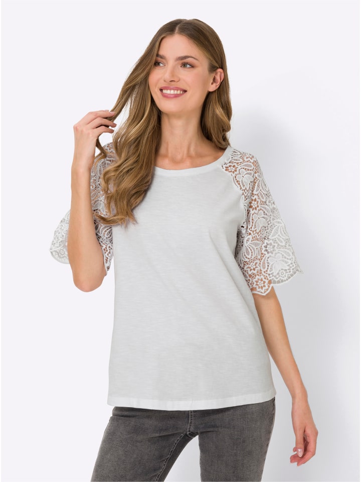 

Белая рубашка с круглым вырезом Heine