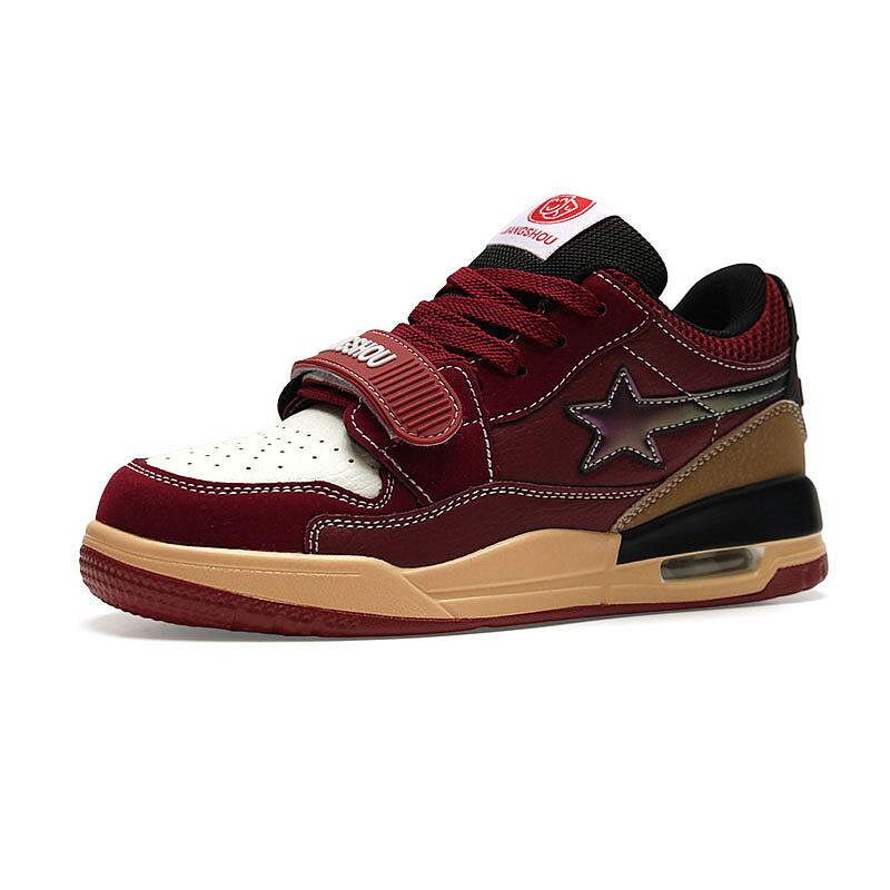 

Кроссовки JIANGSHOU Skateboarding Shoes Unisex Low-top Black, цвет Burgundy