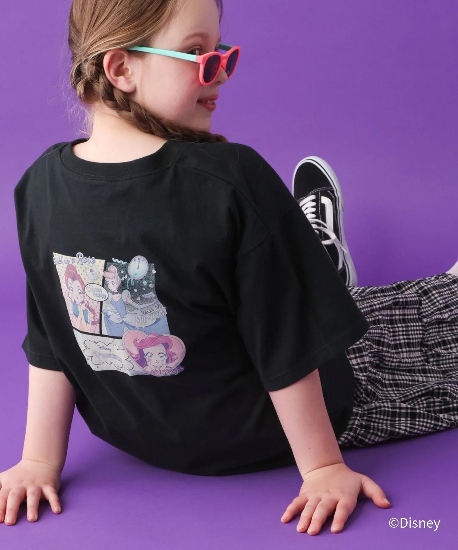 Детская футболка с ретро-принтом Disney Heavy Rock TEE GLOBAL WORK чёрная