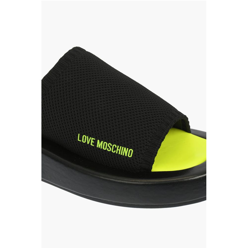 Сабо LOVE ROW30 однотонного цвета с флуоресцентной подошвой Moschino, Black — фото 4