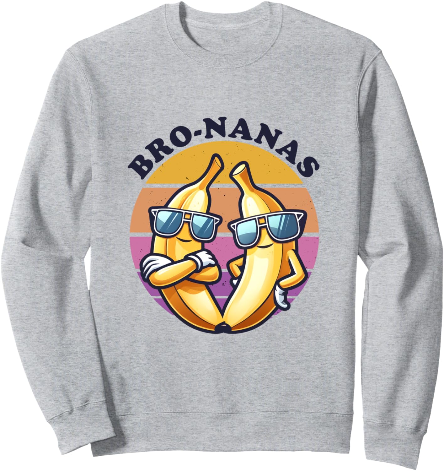 

Забавная толстовка с банановым принтом Bro-Nanas Banana Lover, серый