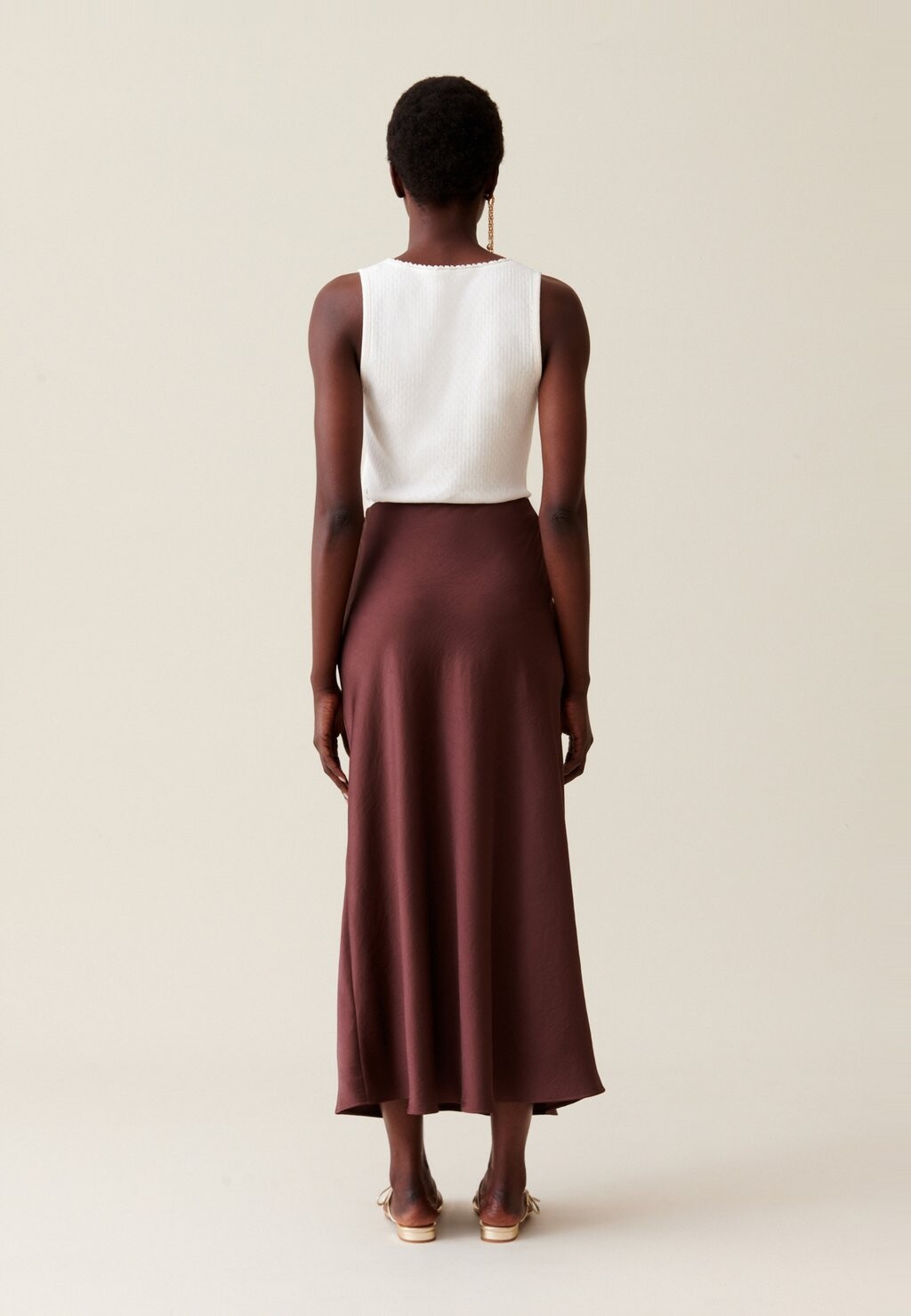 

Длинная юбка JUPE MIDI FLUIDE SATINÉE Claudie Pierlot, коричневый