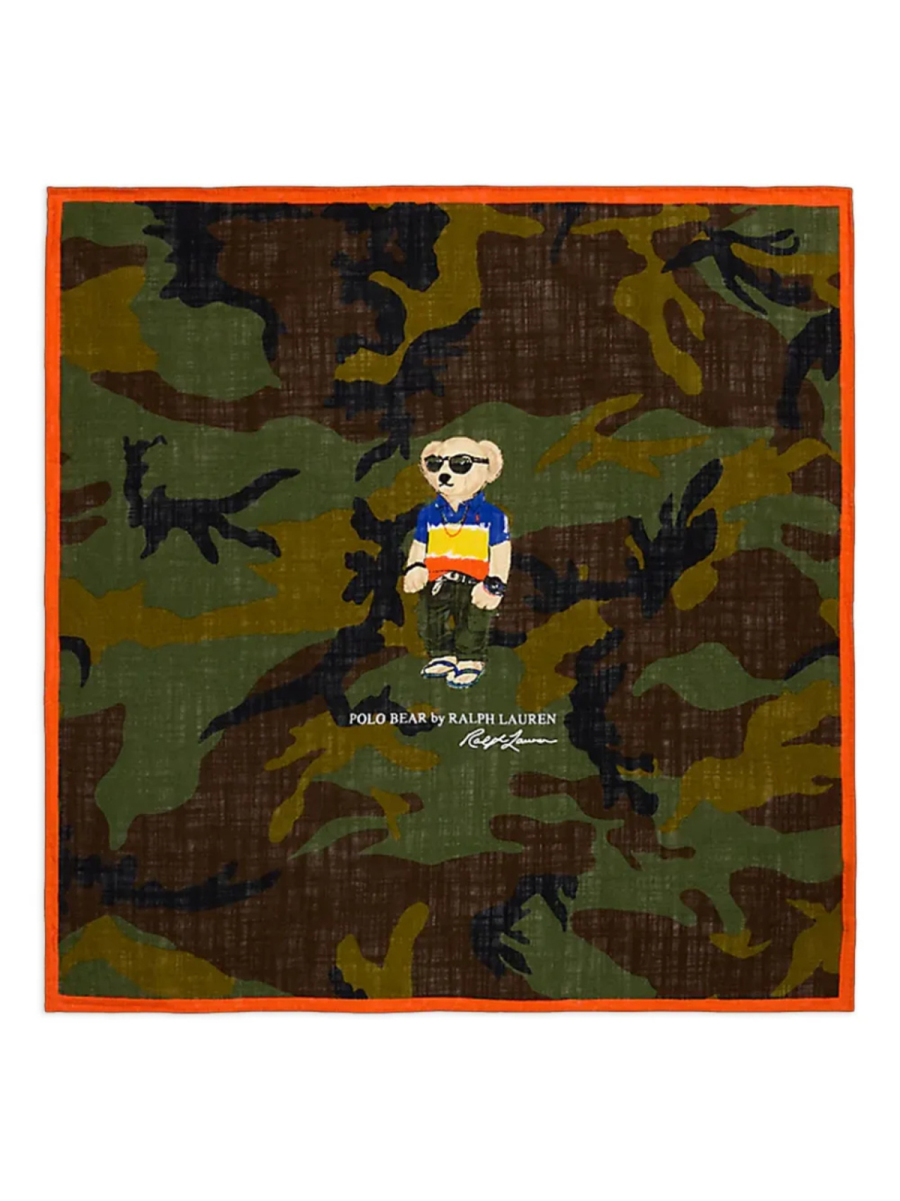 

Хлопковый шарф с медведем Polo Ralph Lauren, зеленый