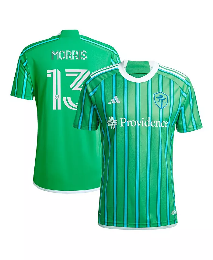 

Мужская футболка Jordan Morris Green Seattle Sounders FC 2024 The Anniversary Kit Replica Player Jersey adidas