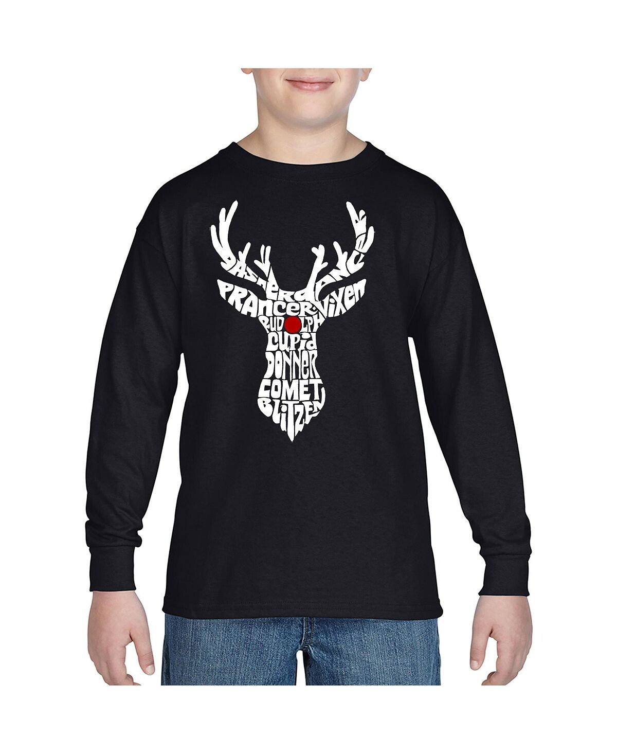 

Лонгслив с надписью «Word Child Art» Santa's Reindeer LA Pop Art, черный