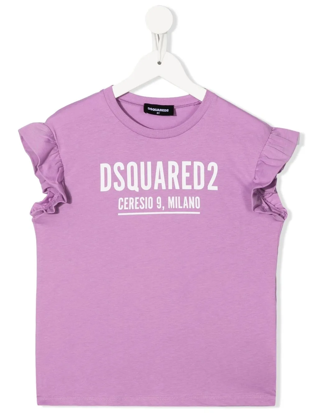 

Футболка с оборками и логотипом Dsquared2 Kids, фиолетовый