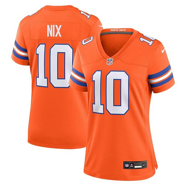 

Женская футболка Denver Broncos Mile High Collection 1977 Bo Nix orange Nike