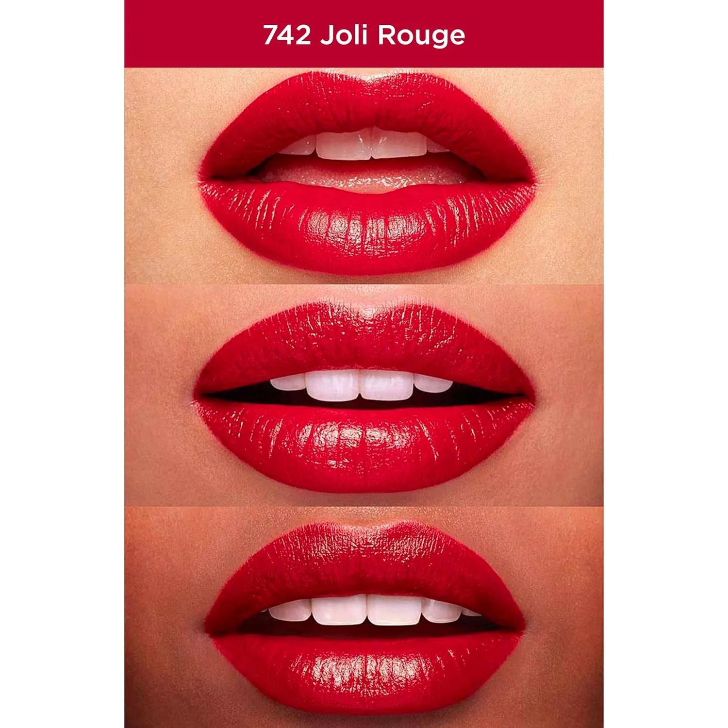 Помада Clarins Joli Rouge | Стойкая, сатиновое покрытие | Увлажняющая, питательная и легкая | Для всех типов кожи | 0,1 унции, 742 Joli Rouge — фото 3