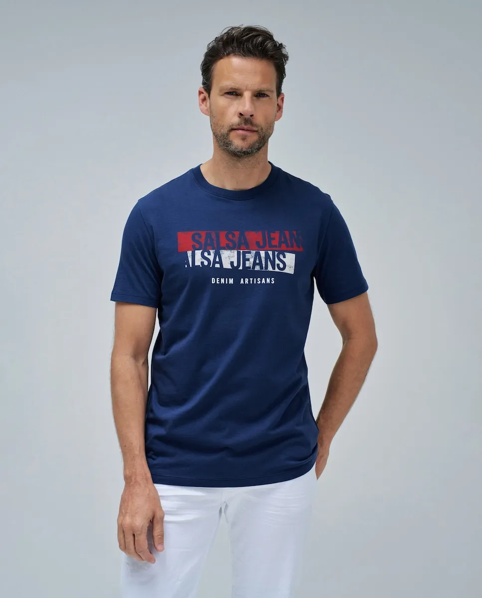 

Мужская футболка с логотипом Salsa Jeans, синий
