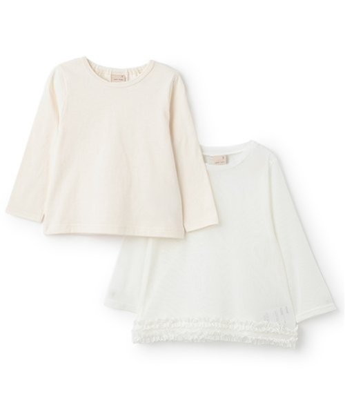 Прозрачная многослойная футболка с длинными рукавами Petit main, Off white — фото 4