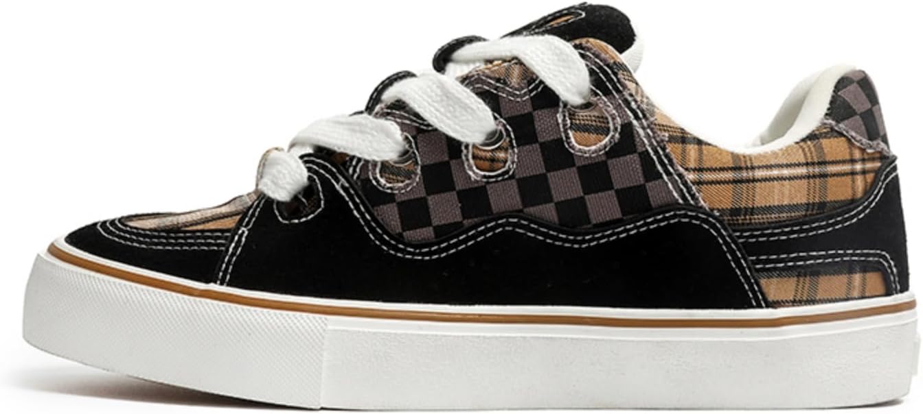 

Мужские повседневные низкие кеды с шнуровкой, модный колор-блок, удобная обувь для ходьбы и катания на скейтборде для стильного ежедневного ношения Aokisx, коричневый