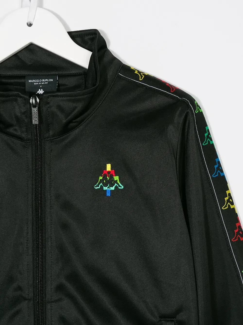Спортивная куртка с вышивкой 'x Kappa' County of Milan Kids, черный — фото 3