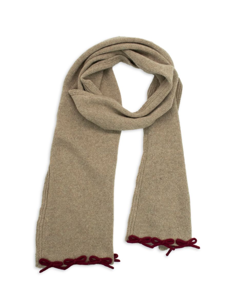 

Шарф из кашемировой смеси с бантом Portolano, цвет Light Brown