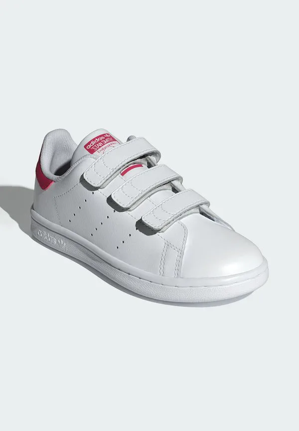 Детские кроссовки stan smith с удобной застежкой Adidas Originals, Cloud White Cloud White Bold Pink — фото 2