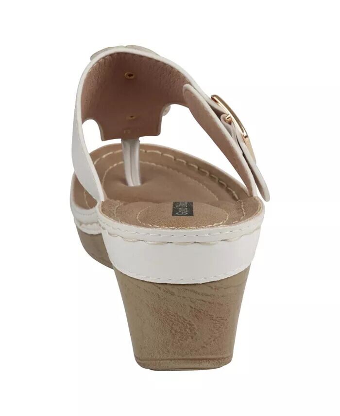Женские босоножки на танкетке Narbonne с цветочным узором GC Shoes, белый — фото 3