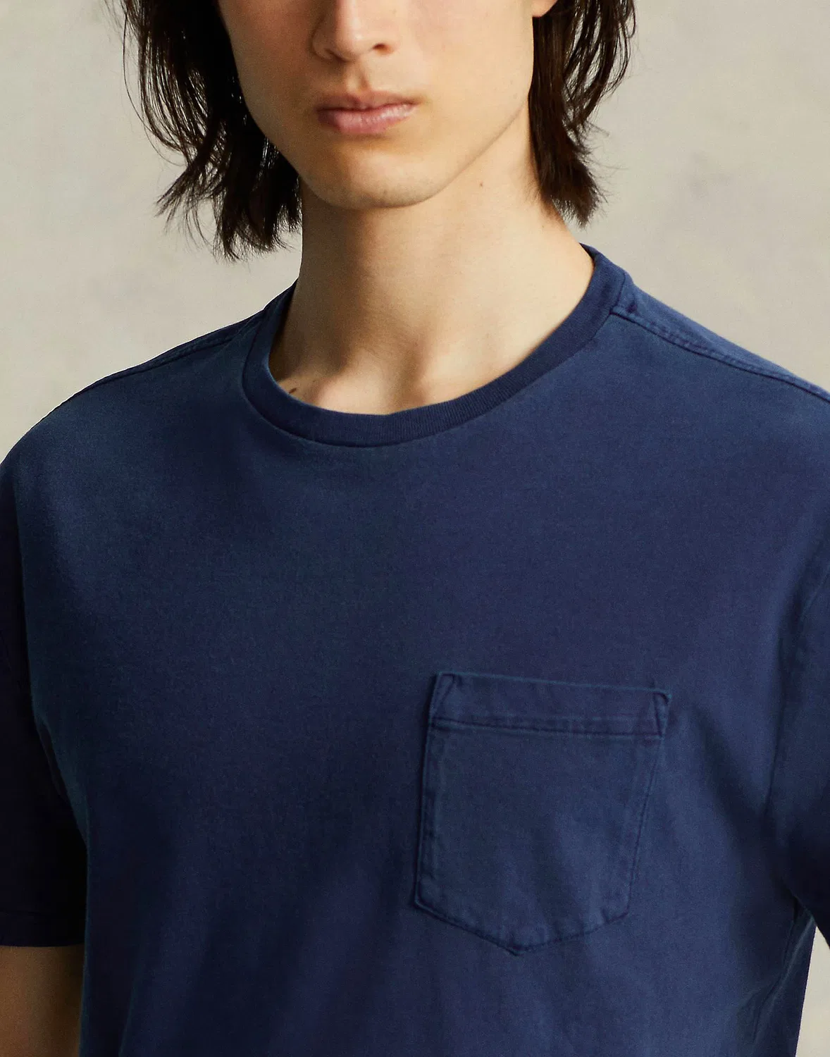 Футболка классическая POLO RALPH LAUREN синяя — фото 4