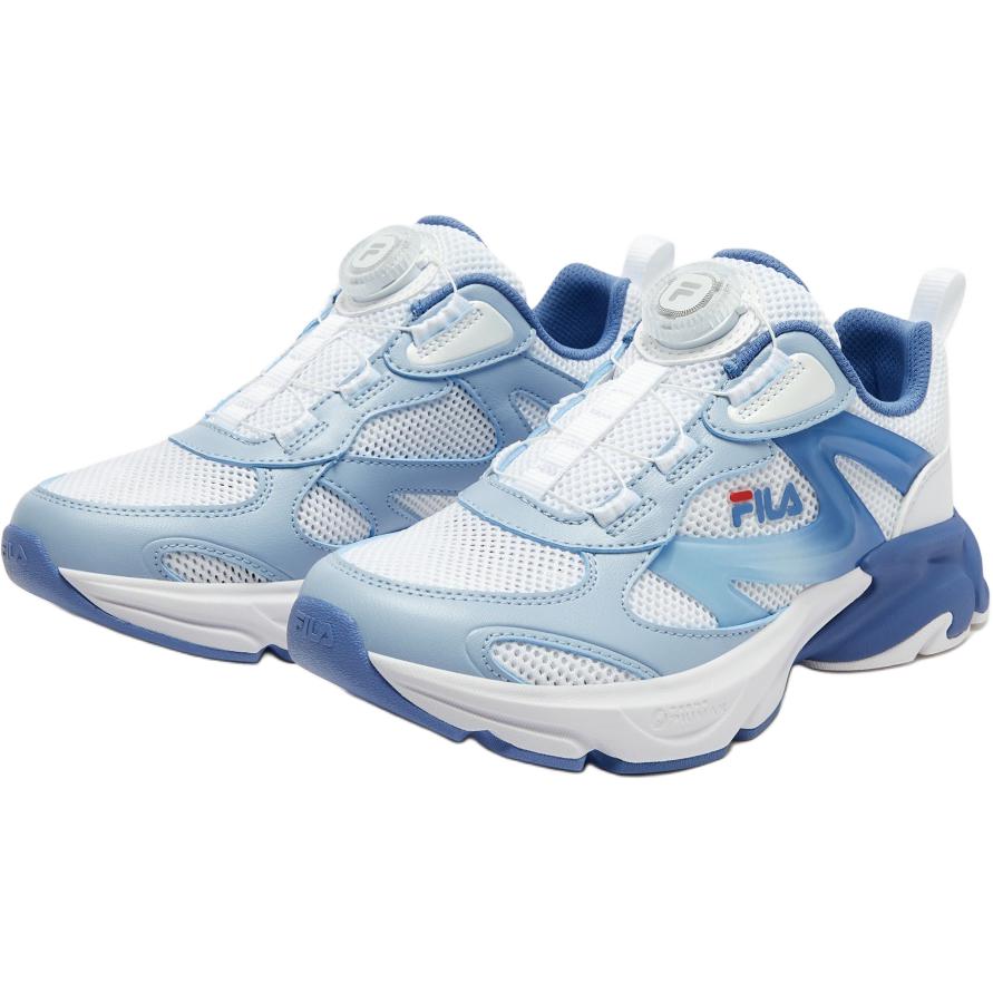 Износостойкие, легкие, амортизирующие, низкие детские кроссовки для бега FILA KIDS, белый/синий — фото 3