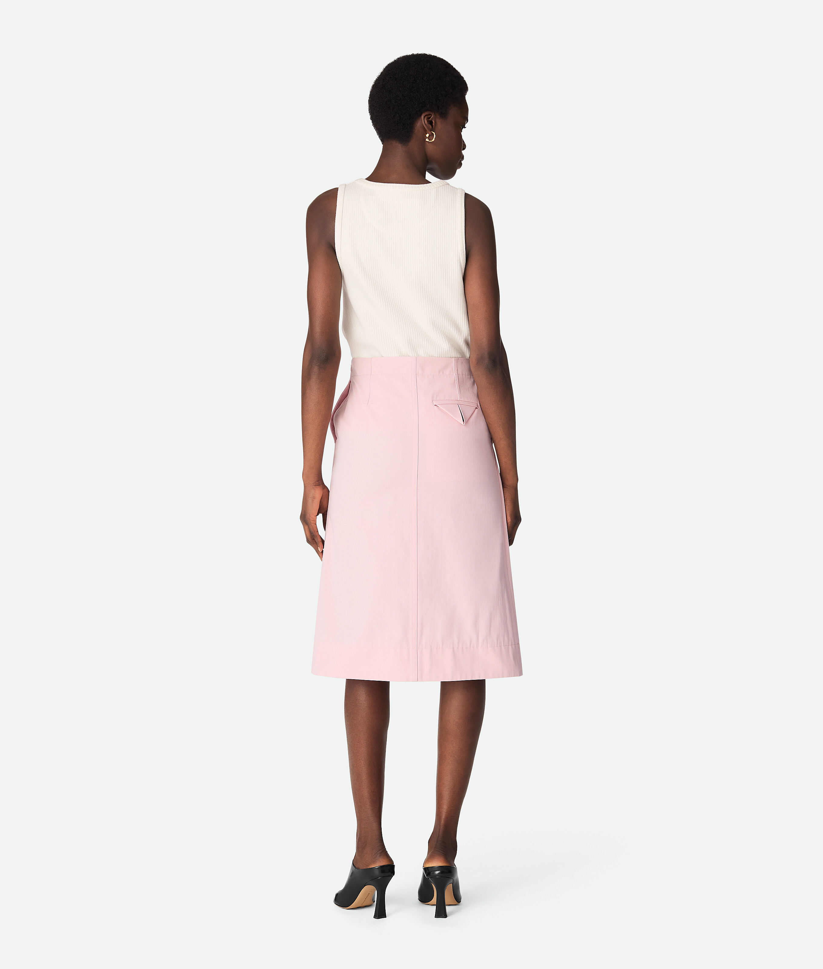 Cotton twill skirt BOTTEGA VENETA, камелия — фото 3