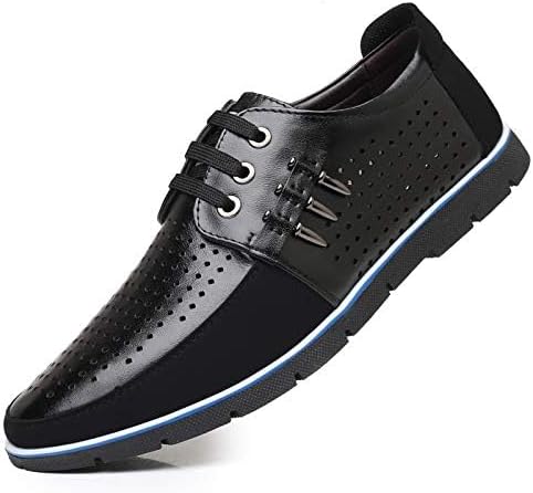 

Мужские дерби оксфорды на шнуровке с ортопедической стелькой, повседневные прогулочные туфли, противоскользящие, для офиса и работы, кожаные Boxpopla, черный