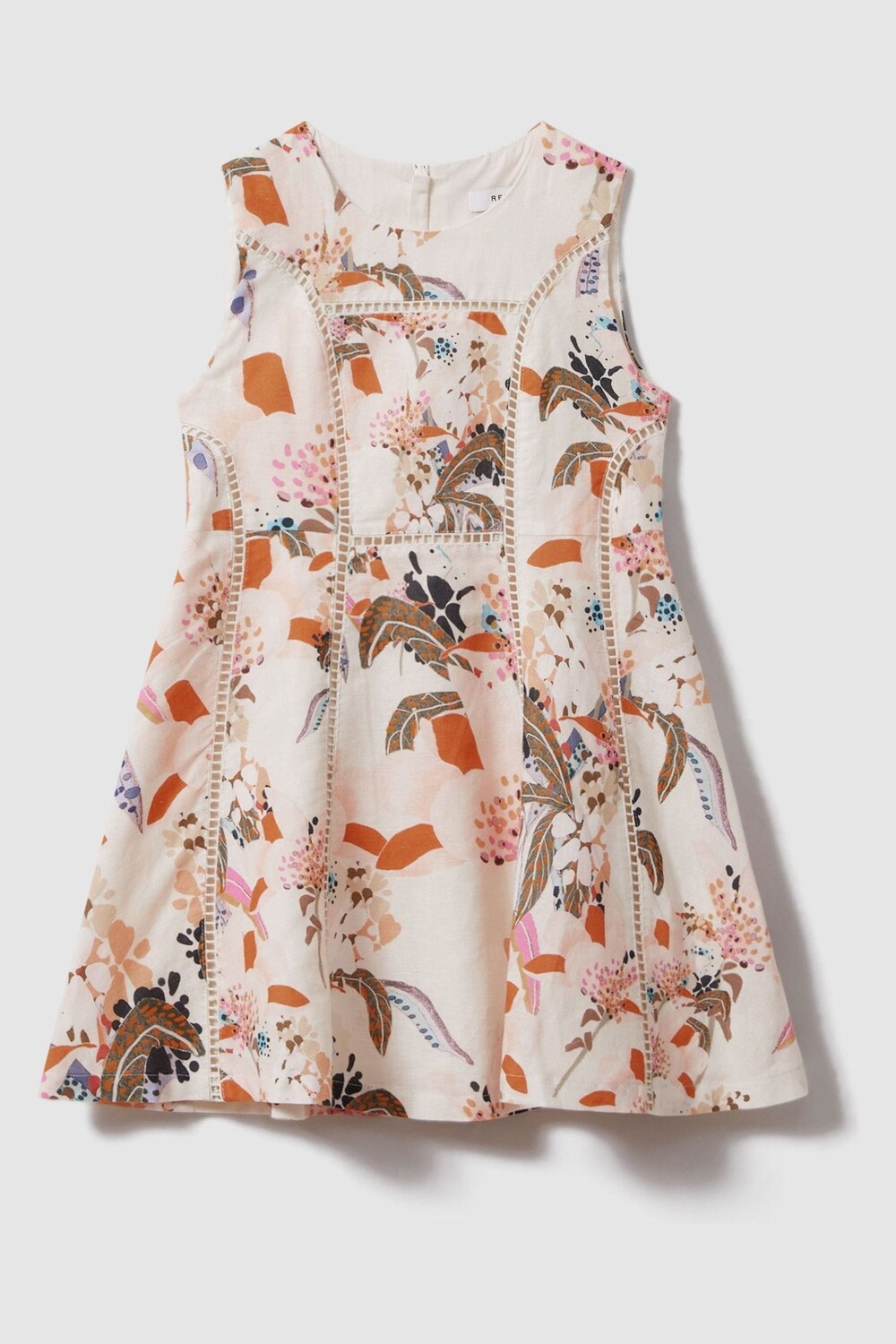 

Лор платье из хлопка и льна Reiss, розовый