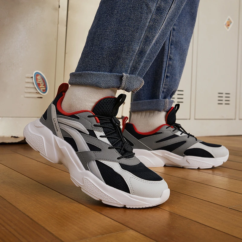 LINING YOUNG Низкие детские кроссовки Anti Kick Cushioning Lifestyle, черные — фото 4