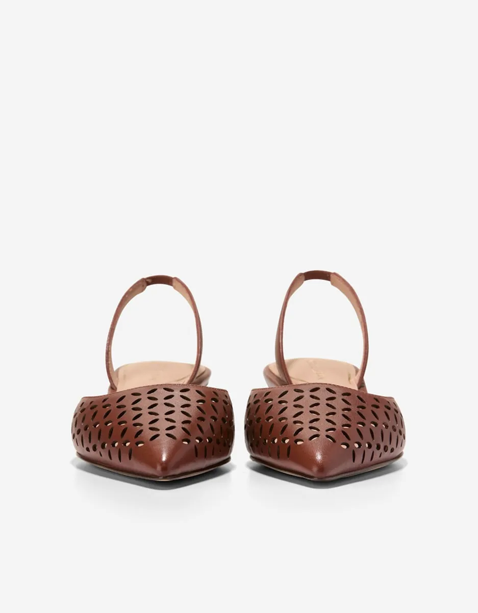 Женские сандалии на каблуке из натуральной кожи Cole Haan, коричневый — фото 2